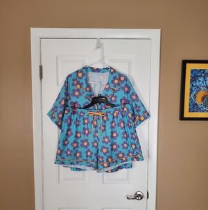 Plus Size Pajama Top & Shorts Set